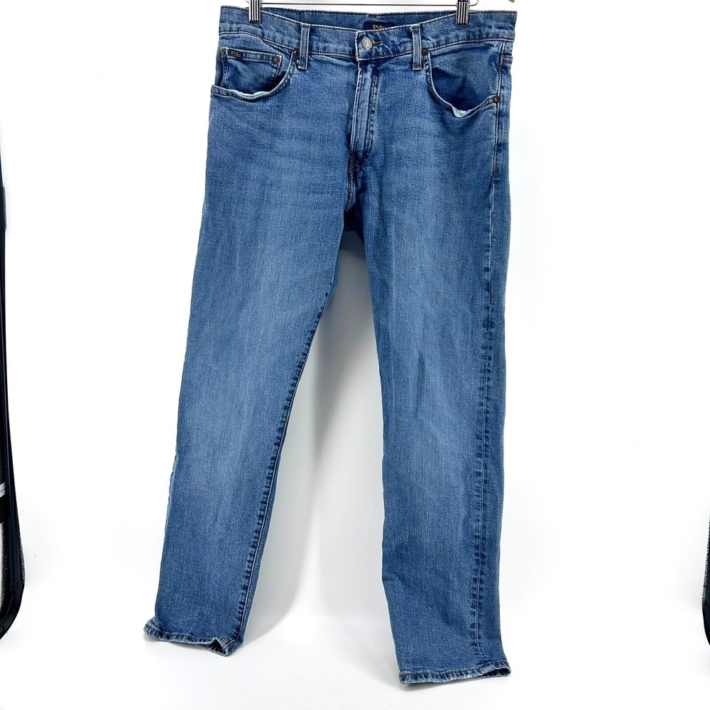 Polo Ralph Lauren Hampton Relaxed Straight Jean Men 34x32 Medium Wash Blue Denim - Picture 4 of 5